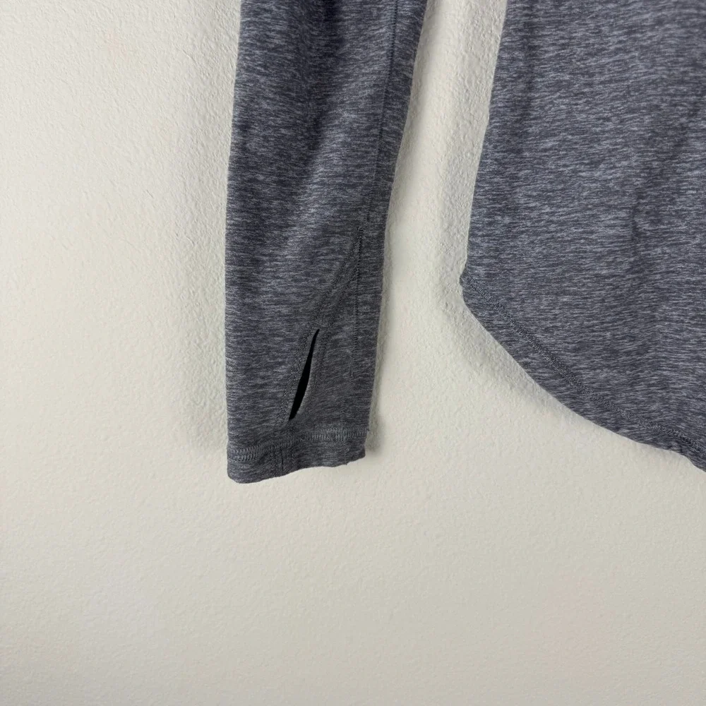 Ivivva by Lululemon Girls Size 7 Long Sleeve Top Gray‎ Thumbholes Activewear
